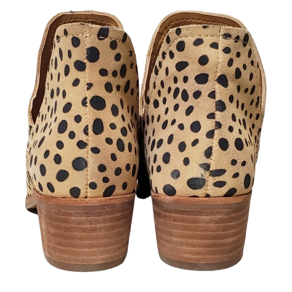 New dolce vita kasper suede leopard print slip on block heel western ankle boots - Picture 12 of 15